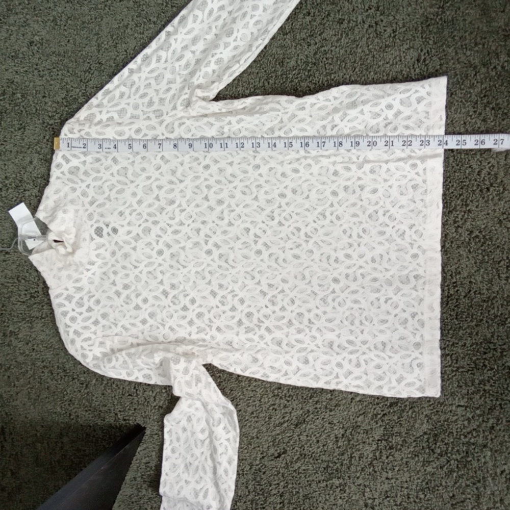 NWT! LOFT Whisper WhiteLace Long Sleeve Top - Picture 5 of 9